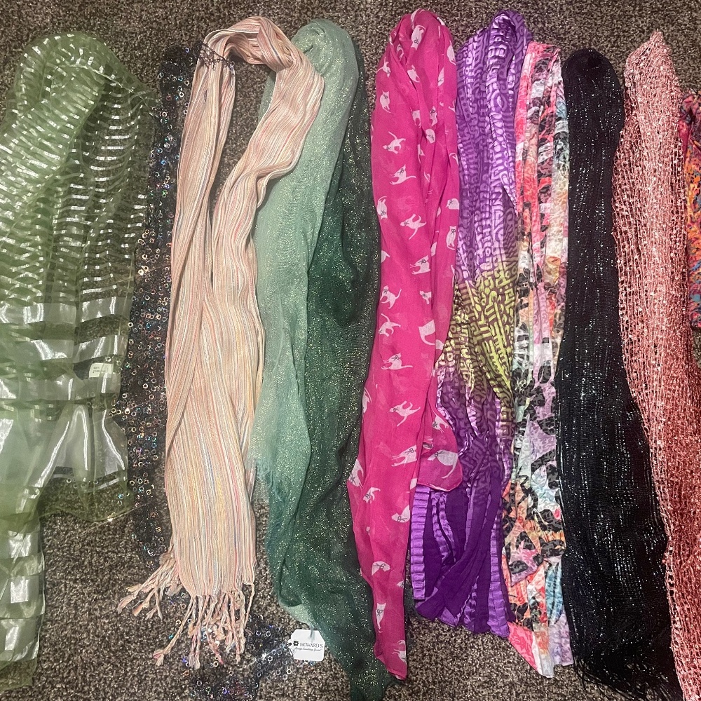 Bundle of 10 dress scarves